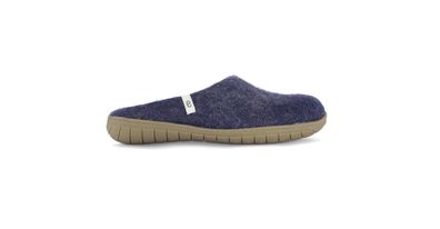 Hausschuh egos copenhagen slip on simple rubber sole Blue Schafwolle Filz