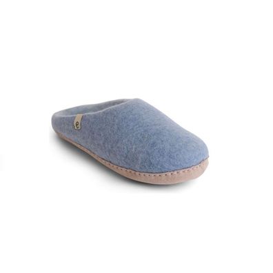 Hausschuh egos copenhagen slip on simple Light Blue Schafwolle Filz Nepal
