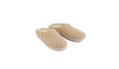 Hausschuh egos copenhagen slip on simple Beige Schafwolle Filz Nepal