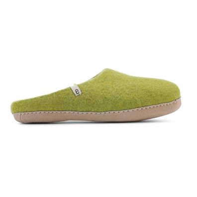 Hausschuh egos copenhagen slip on simple Lime Green Schafwolle Filz Nepal