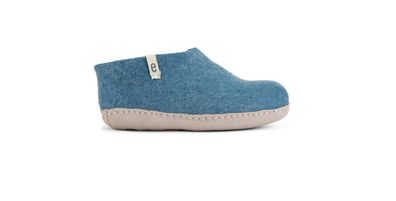 Hausschuh egos copenhagen classic shoe junior Sea Blue Schafwolle Filz Nepal