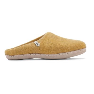 Hausschuh egos copenhagen slip on simple Mustard Yellow Schafwolle Filz Nepal