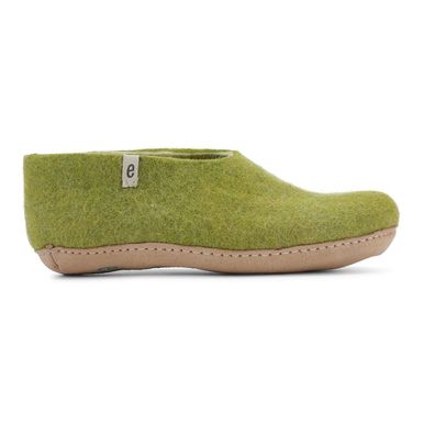 Hausschuh egos copenhagen classic shoe lime green Schafwolle Filz Nepal