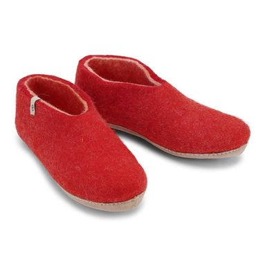 Hausschuh egos copenhagen classic shoe Rusty Red Schafwolle Filz Nepal