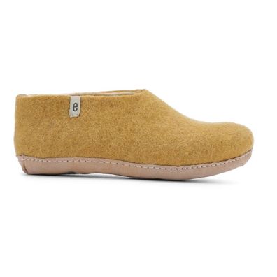 Hausschuh egos copenhagen classic shoe mustard yellow Schafwolle Filz Nepal