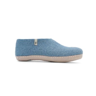 Hausschuh egos copenhagen classic shoe Light Blue Schafwolle Filz Nepal