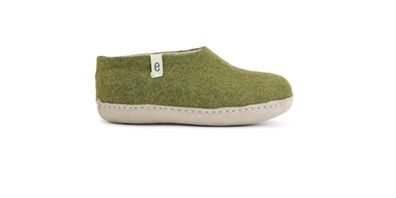 Hausschuh egos copenhagen classic shoe junior Moss Green Schafwolle Filz Nepal