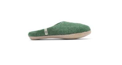 Hausschuh egos Filz Pantoffel slip on simple kids aus Schafwolle Green