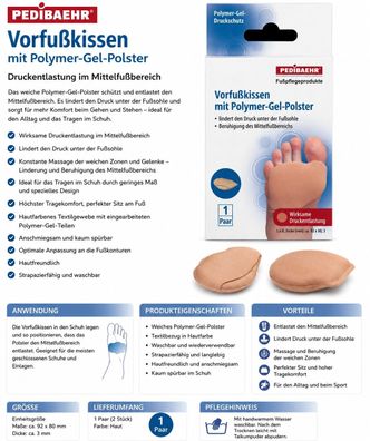 Pedibaehr (BAEHR) Vorfußkissen Polymer-Gel 1 Paar
