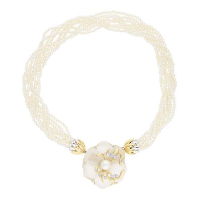 Modeschmuck Perlenkette vergoldete Second Hand 25326413 getragen wie neu
