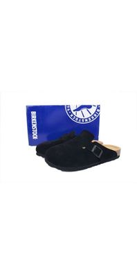 Birkenstock Boston Soft Footbed Clog Schwarz Velourleder