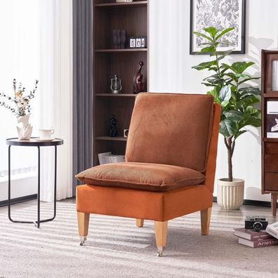 Moderner Cord-Sessel ohne Armlehnen, Loungesessel für Wohn- & Schlafzimmer
