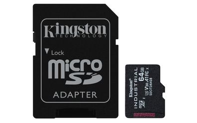 Kingston Technology 64GB microSDXC Industrial C10 A1 pSLC Karte + SD-Adapter