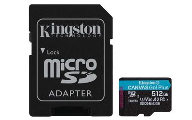 Kingston Technology 512GB microSDXC Canvas Go Plus Gen4 200 MB/s A2 U3 V30-Karte + Ad