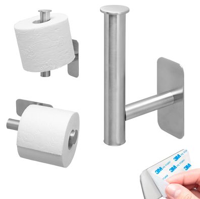 bremermann Bad-Serie PIAZZA TAPE - Toilettenpapierhalter 2in1 mit Klebepad, matt