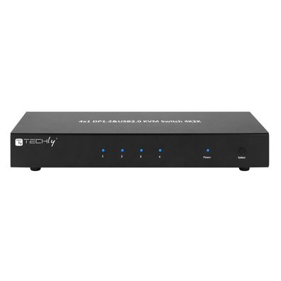 Techly IDATA-DP-KVM4 Tastatur/Video/Maus (KVM)-Switch Rack-Einbau Schwarz