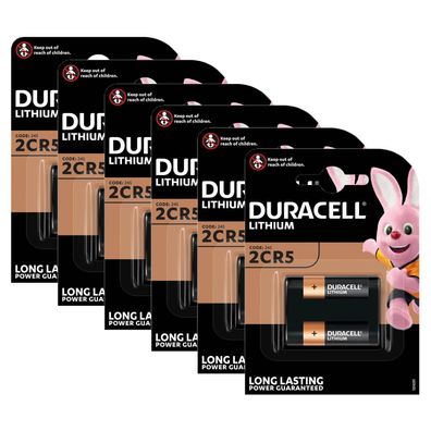 6x Duracell DL245 2CR5 2CR5M 245 Lithium Power Photo Batterie 6V im Blister