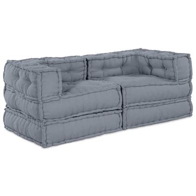 vidaXL Modulare Sofagarnitur 2 pcs Grau 140 x 70 x 56 cm Stoff