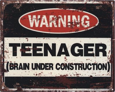 Moritz Blechschild Warning Teenager Brain 20 x 25 cm Retro Vintage Tin sign