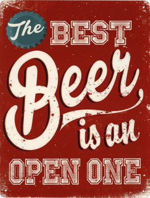 Retro Deko Blechschild Best Beer is an Open Beer Vintage-Design Metall Schild