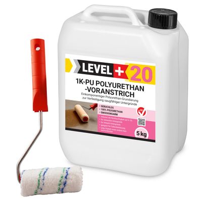 Grundierung 1K PU Voranstrich 5kg Restfeuchte Blocker Verstärkung + Farbroller L+20
