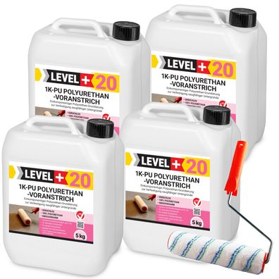 Grundierung 1K PU Voranstrich 20kg Restfeuchte Blocker Verstärkung + Farbroller L+20