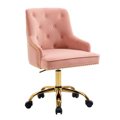 Ergonomischer Bürostuhl aus Samt, Höhenverstellbarer Drehstuhl für Home Office