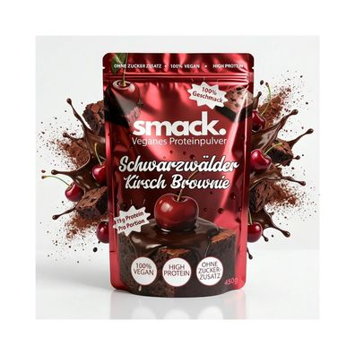 62,00 €/ kg | smack. Veganes Proteinpulver Schwarzwälder Kirsch Brownie 450g