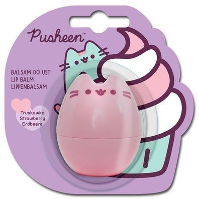Pusheen Lippenbalsam 3D Erdbeere, 4 g - Feuchtigkeitsspendende Lippenpflege für