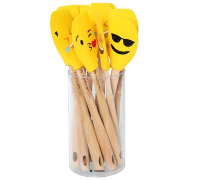 Zassenhaus Spatule à pâte SMILEY2 assortie, hêtre 30,5 cm