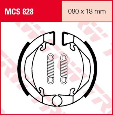 MCS828 Bremsbacken 80x18 Honda Kreidler KTM Puch Peugeot