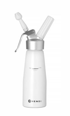 HENDI Sahnespender 0,5L Aluminium mit 3 Spritztéllen und Reinigungsbérste