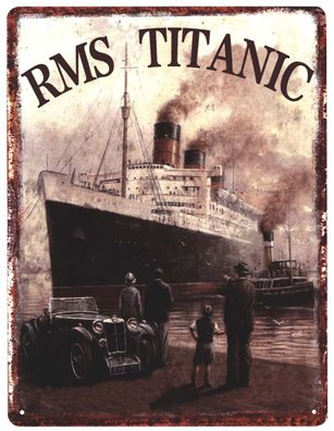 Blechschild RMS Titanic Schiff Deko Schild Aufschrift Dekorations Druck 25 x 33