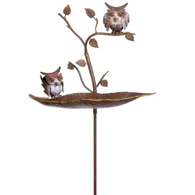 Moritz Vogeltränke Garten Eulen 24 x 41 x 129 cm Gartenstecker Gartendeko Gartenfigur