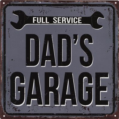 Retro Deko Blechschild Dads Garage Vintage-Design Metall Schild Geschenk