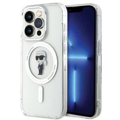 Hülle Case iPhone 15 Pro Karl Lagerfeld MagSafe kompatibel Figur transparent