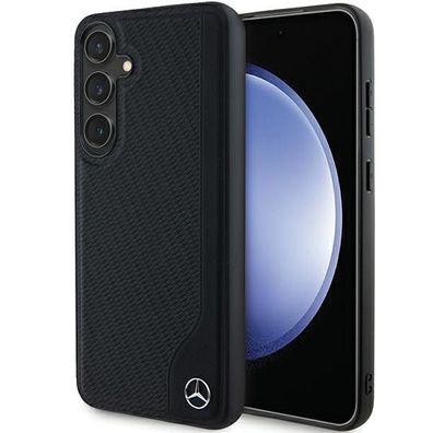 Handyhülle Case Galaxy S24 Mercedes Echtleder MagSafe kompatibel schwarz Logo
