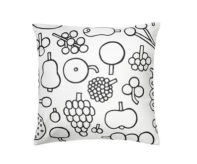 Iittala Oiva Toikka Kissenbezug 47 x 47 cm Frutta Schwarz/Weiß 1062515