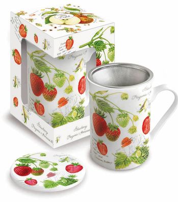 Strawberry - Deckel Becher - ( Erdbeere )