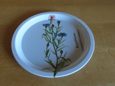 Untersetzer Metalluntersetzer weiß mit Pflanze Kornblume Centaurea cyanus L