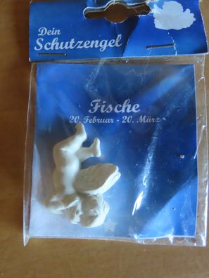 Figur kleiner Engel Schutzengel flach für Fische-Geborene ca. 3 cm
