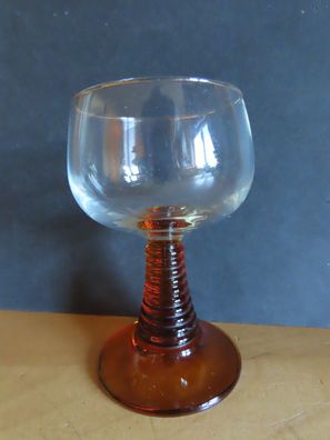 Weinglas Weingläser mit braunem Fuß Glas N-Druck verblasst ca. 11 cm H