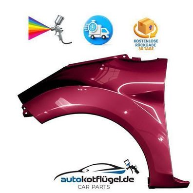 Kotflügel FORD FIESTA MK7 Links 9RTE Hot Magneta 08-17 Neu Lackiert