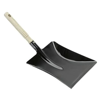 Kehrschaufel Metall Schwarz mit Holzgriff