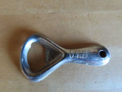 Flaschenöffner Öffner für Kronenkorken Metall silberfarben Gösser Bier