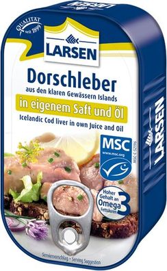 10x LARSEN Dorschleber in eigenem Saft & Öl 10x 121g