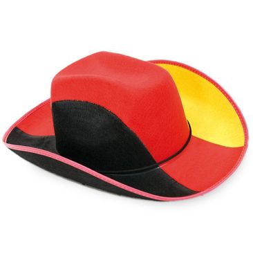 FRIES Fan Hut Cowboy - Hut Schwarz-Rot-Gold Deutschland 58 cm Unisex