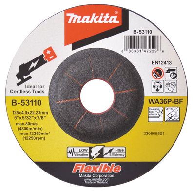 Makita Schruppscheibe INOX 125x4,0mm flexibel B-53110 INOX