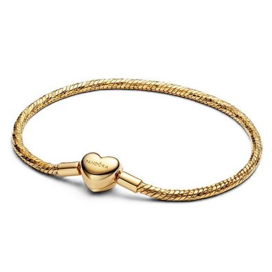 Armband 17cm - Vergoldet - Facettiertes Band Herz