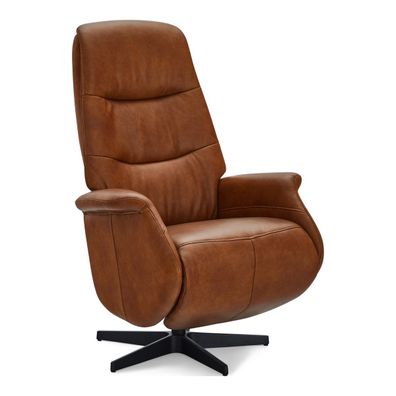 Relaxsessel Atella Leder Cognac - Drehsessel mit Liegefunktion & Fußstütze